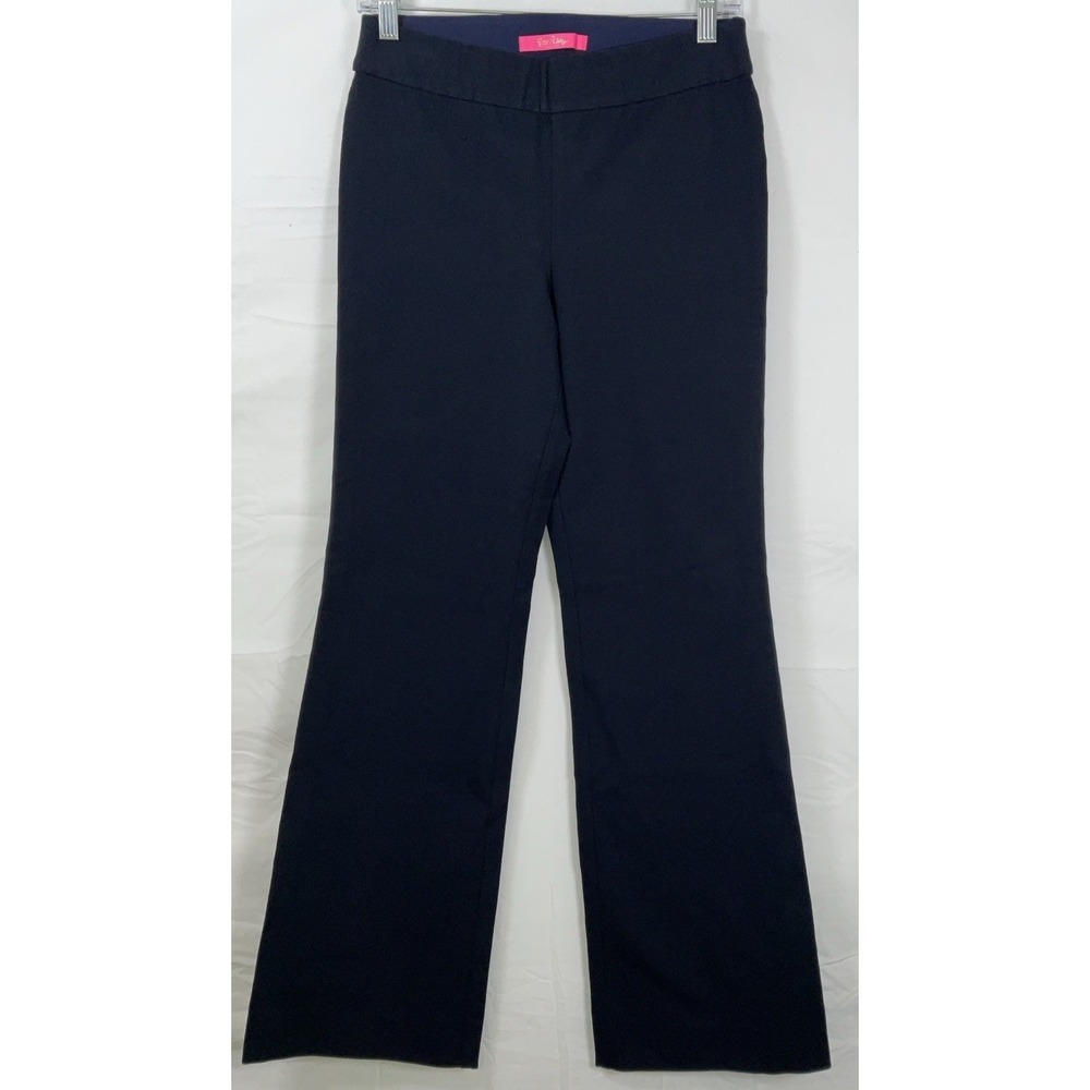 NWOT Women's Lilly Pulitzer True Navy Pull On Boot Cut Elastic Waist Pants - 4